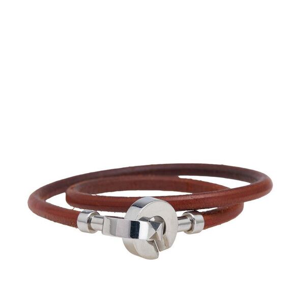 Hermes Lancelot Leather Metal 2way Necklace Bracelet - Picture 1 of 6